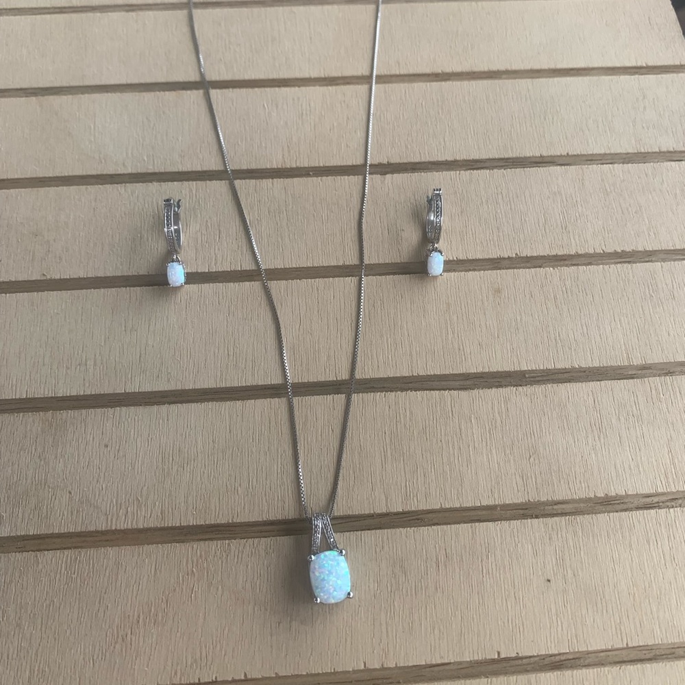 Sterling Silver and Opal Jewlery Set